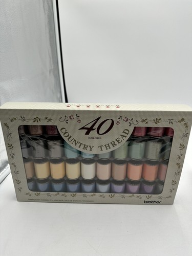 vintage brother embroidery thread box New Sealed 40 Colors Country