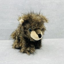 Juguete de peluche K&M Baby Wolf 8" animal de peluche desaliñado peludo ojos azules ¡LINDO!