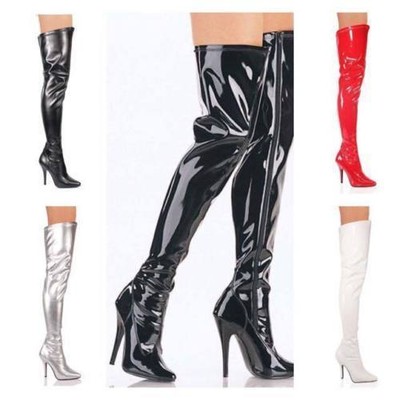 knee length stretch boots
