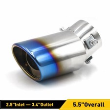 Blue Car Auto Stainless Steel Exhaust Trim Tip Muffler Pipe Replace Auto Parts A