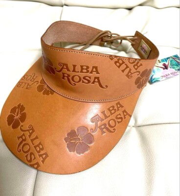 ALBA ROSA Sun Visor Beige with Hibiscus Logo Japan Vintage Adjustable Hat New
