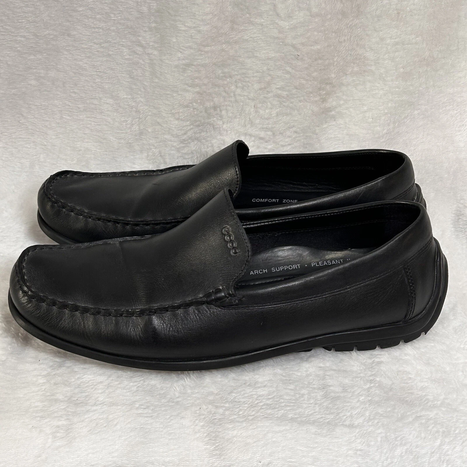 Mocassino ECCO uomo classico mocassino slip on pelle nero taglia 44 Eu Us 10 10 5