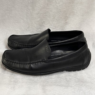 Ecco men’s black leather slip on loafer shoes Sz 10 (44) ECCO Mens Black Soft Leather Loafers Shoes Size 10 (44) | eBay main image 2