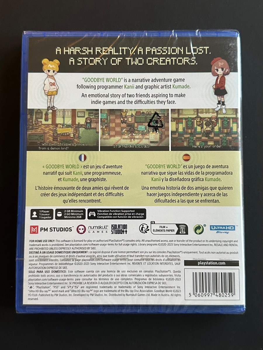 Playstation 4 / PS4/PS5 - Goodbye World - Neuf - EN