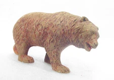 Vintage Brown Bear Figure 5 ¼” Long Walking w Realistic Mouth Open