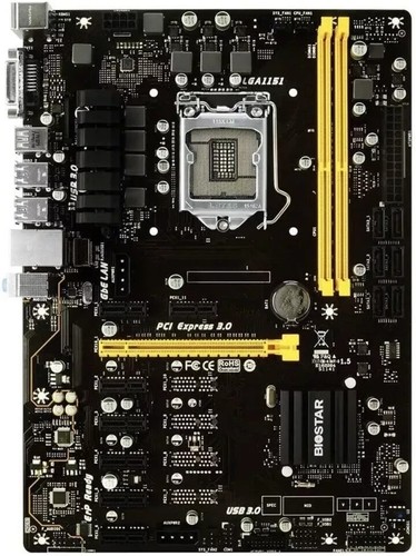 Biostar TB250-BTC+ LGA1151 8gb DDR4 with 8 Slots ATX motherboard CPU, RAM & FAN - Picture 2 of 3