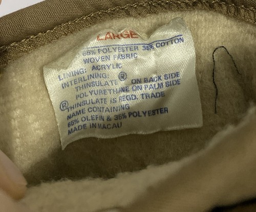 Vintage Thinsulate Gloves - Light Brown Embroidered - Size L/7.5 vtd - Picture 3 of 5