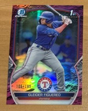 2023 Bowman Chrome 1st Gleider Figuereo Pink Fuchsia Crater Refractor /199 RC SP