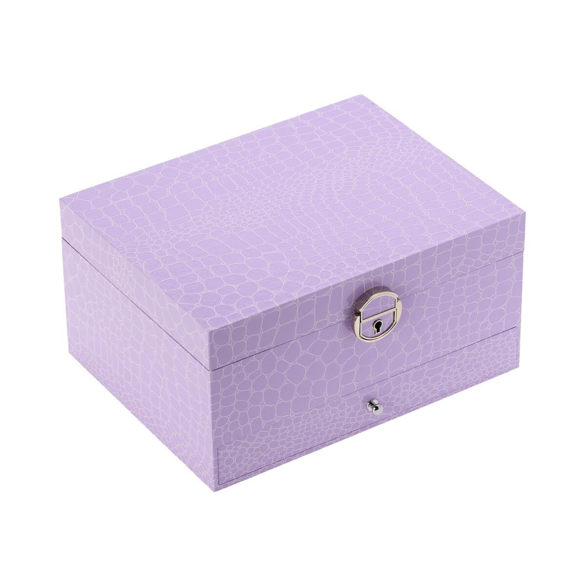 Prestige™ Croco-embossed Anti-Tarnish 2-Layer Jewelry Box with