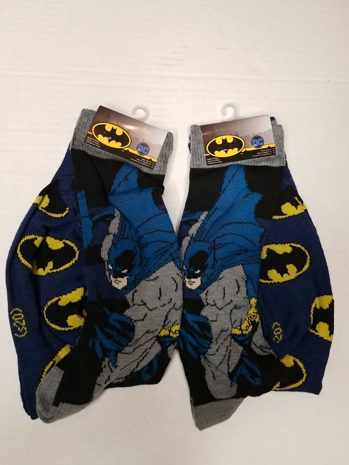 Lotto 2 calzini DC Comics Batman uomo casual crew 2 paia per confezione scarpa taglia 6 12