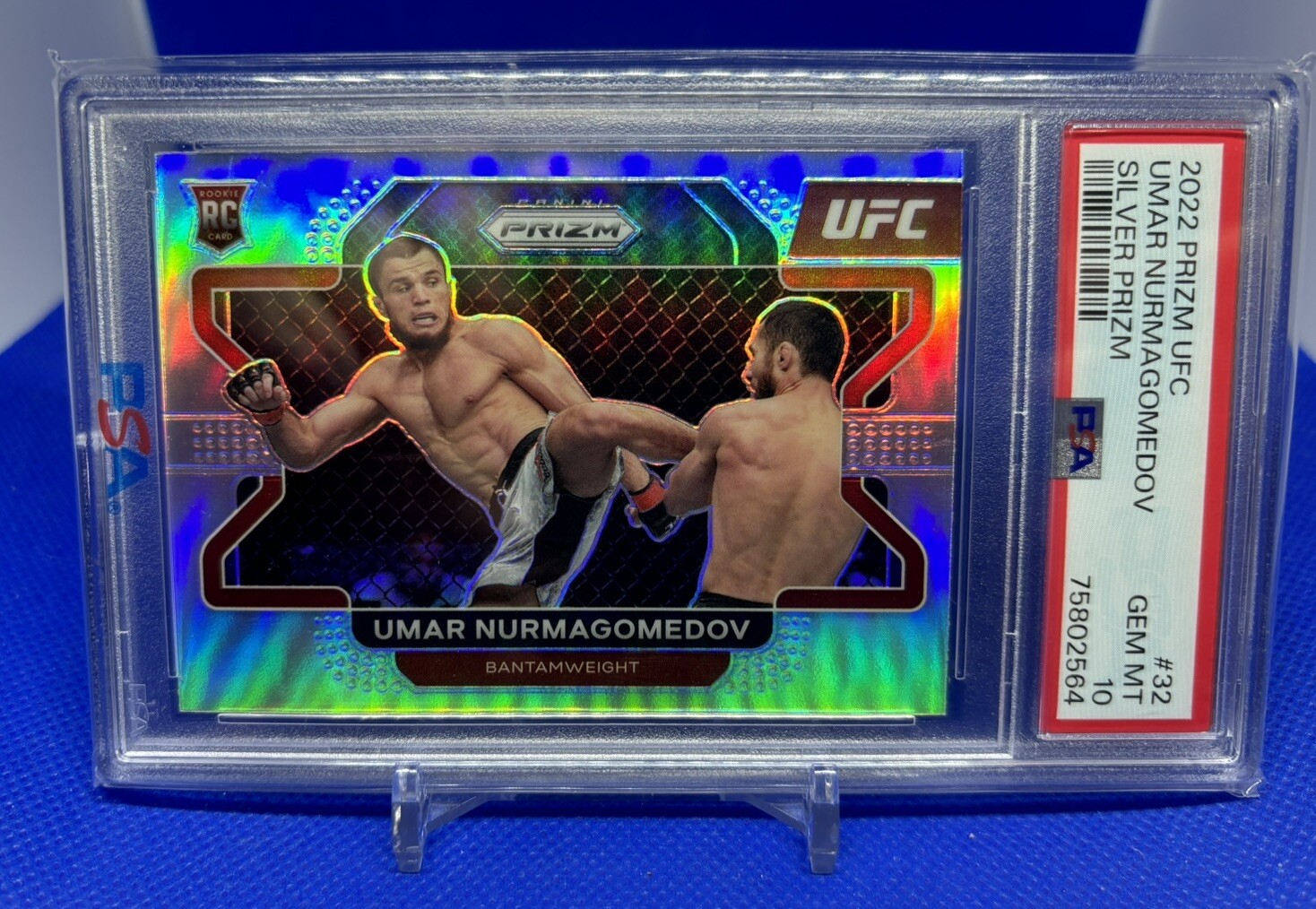 2022 Prizm UFC Umar Nurmagomedov Silver Prizm PSA 10 Rookie RC Card #32