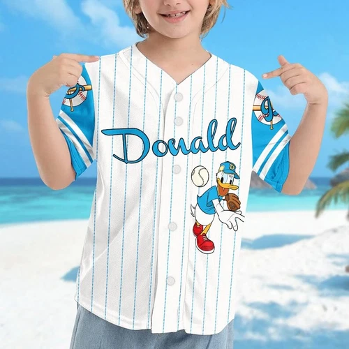 Personalized Duck Player Baseball Jersey, Custom Cartoon Duck Baseball Team