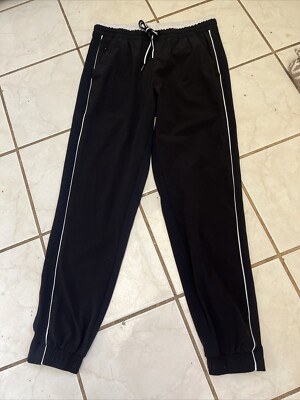 ATHLETA NEW! Black w/ White Trim BROOKLYN JOGGER Pants Sz 6 NWOT!
