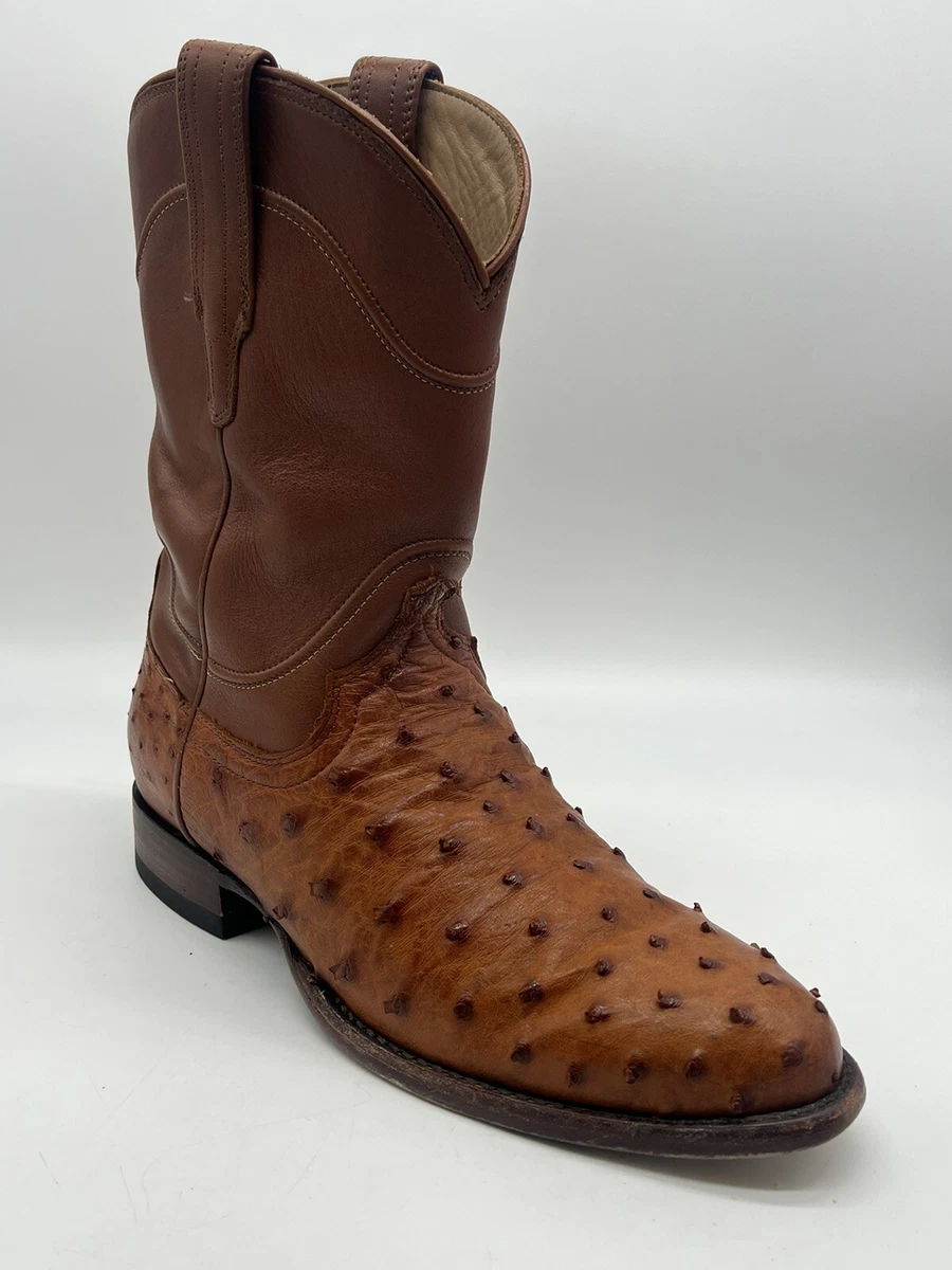 PRE OWN Tecovas THE DUKE Exotic Ostrich Boot Men Sz 8.5 D In PECAN