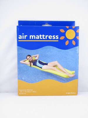 Inflatable Floating Pool Air Mattress, Blue- FREE SHIPPING, NEW