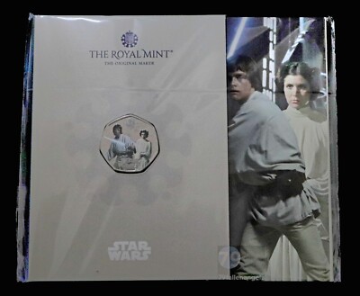 2023 Star Wars Luke Skywalker & Princess Leia UK 50p BU Colour Coin