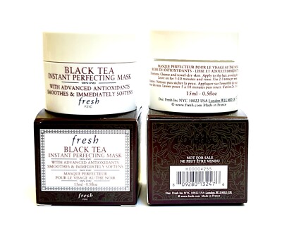 FRESH Black Tea INSTANT PERFECTING MASK  Lot 2 x .5 Oz Travel NEW wBOX FAST SHIP