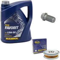 MotoröL ÖLfilter SH4765 15W50 5 Liter + ÖLablassschraube FüR Mercedes S124 W201