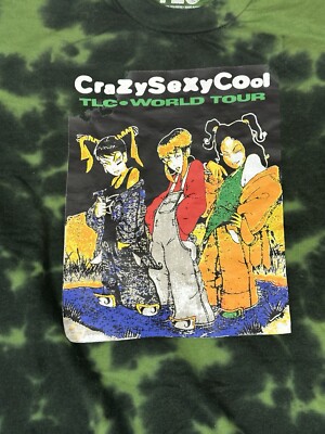 ⭐︎⭐︎⭐︎ TLC CrazySexyCool World Tour Merch RnB Green Black Sweatshirt Size
