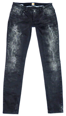 HUGO BOSS Lunja 1 STAGE Jeans Hose gr W27 L32 Grau Damen Denim Hüftjeans Stretch