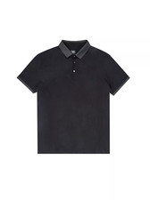 Image of Burton Men's Black Jacquard Collar Polo Shirt  SIZE M