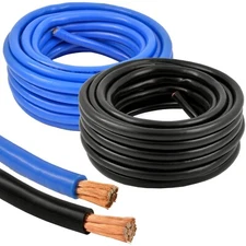 4 Gauge 50 Feet Total High Performance Amplifier Power/Ground Cable (Blue/Black)