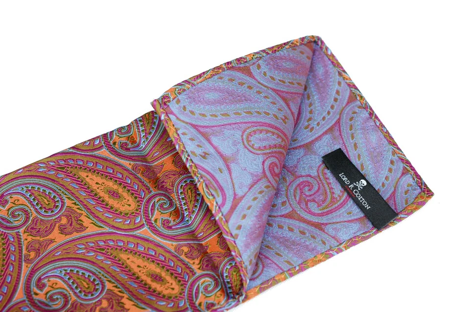 Lord R Colton Masterworks Pocket Square - Autumn Copper Pink Silk - $75 New - Image 2 of 2