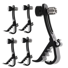  5pcs Mic Clamp Mount For Drum Kit - Adjustable Mic Clips Mounting Accessories -