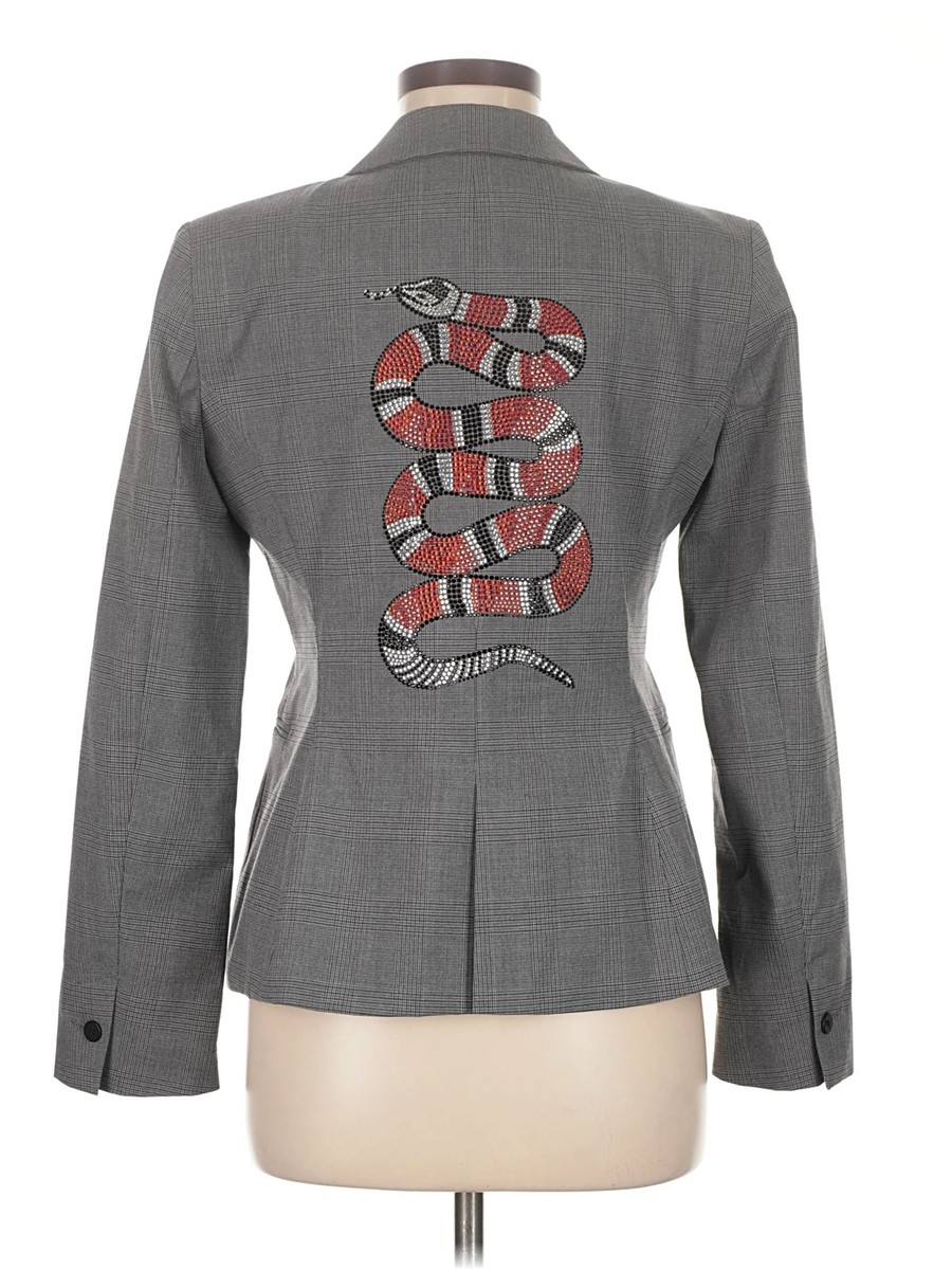 Hipchik Women Gray Blazer M View 2