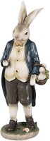 Clayre & Eef 6PR4027 Deko-Kaninchen Braun Blau 9X7X25 Cm