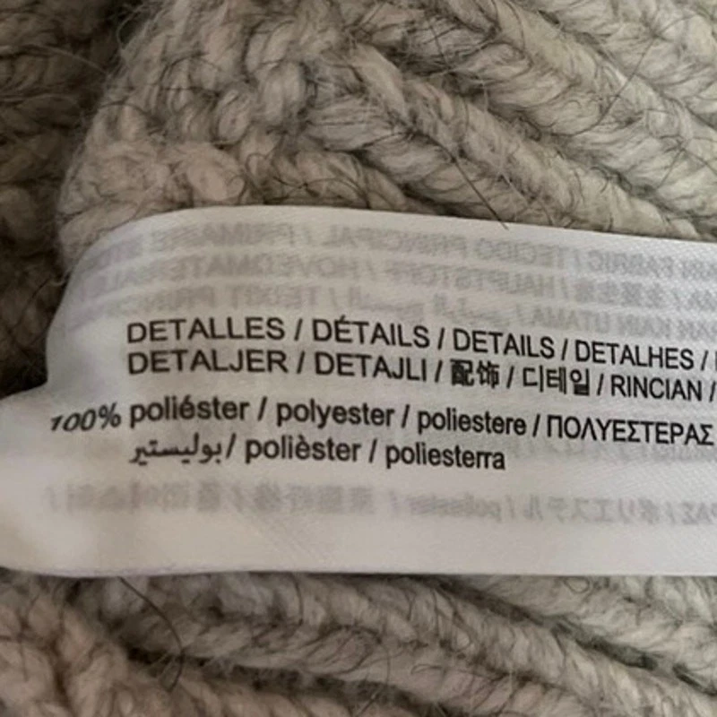 Cárdigan Suéter ZARA Gris Imitación Piel Cuello Cable Tejido Manga Larga Recortado Talla S Foto 4 de 4