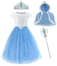 Princess Dress Girls Snow White Fancy Party Costume Halloween Dress Up Outfit...