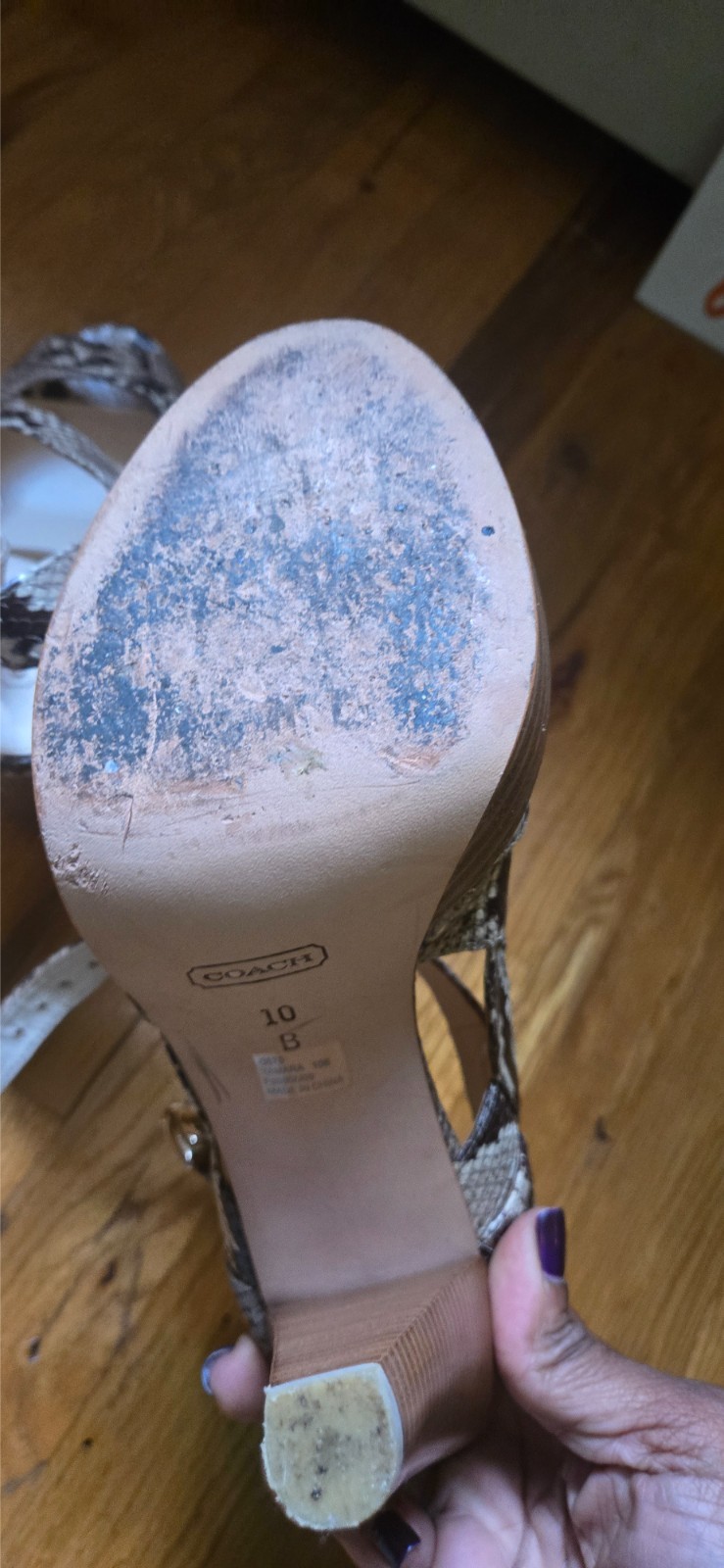 Coach Tamara platform sandal in a python print 5.… - image 3