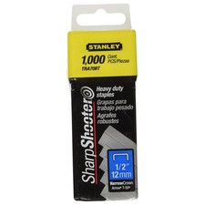 Stanley Heavy-Duty Narrow Crown Staples 1/2" 1000 Pack TRA708T