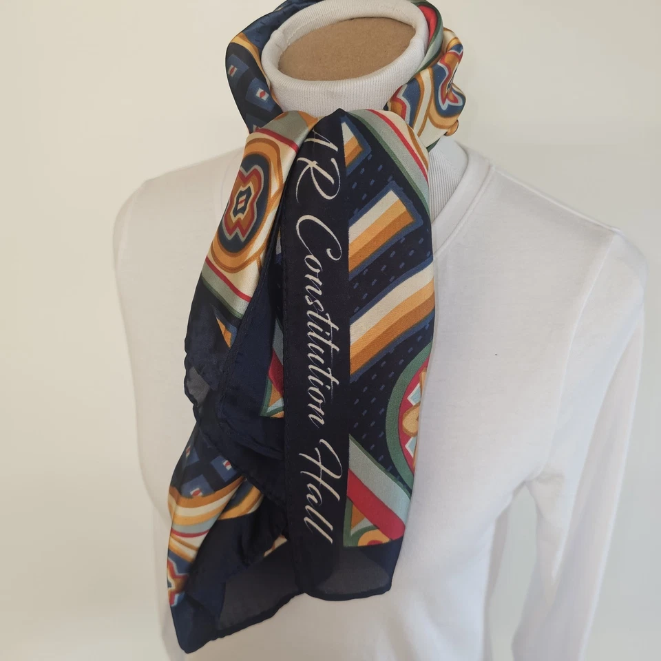 Vintage Silk Scarf Daughters Of The American Revolution DAR Const Hall 34x35 - Image 4 of 4