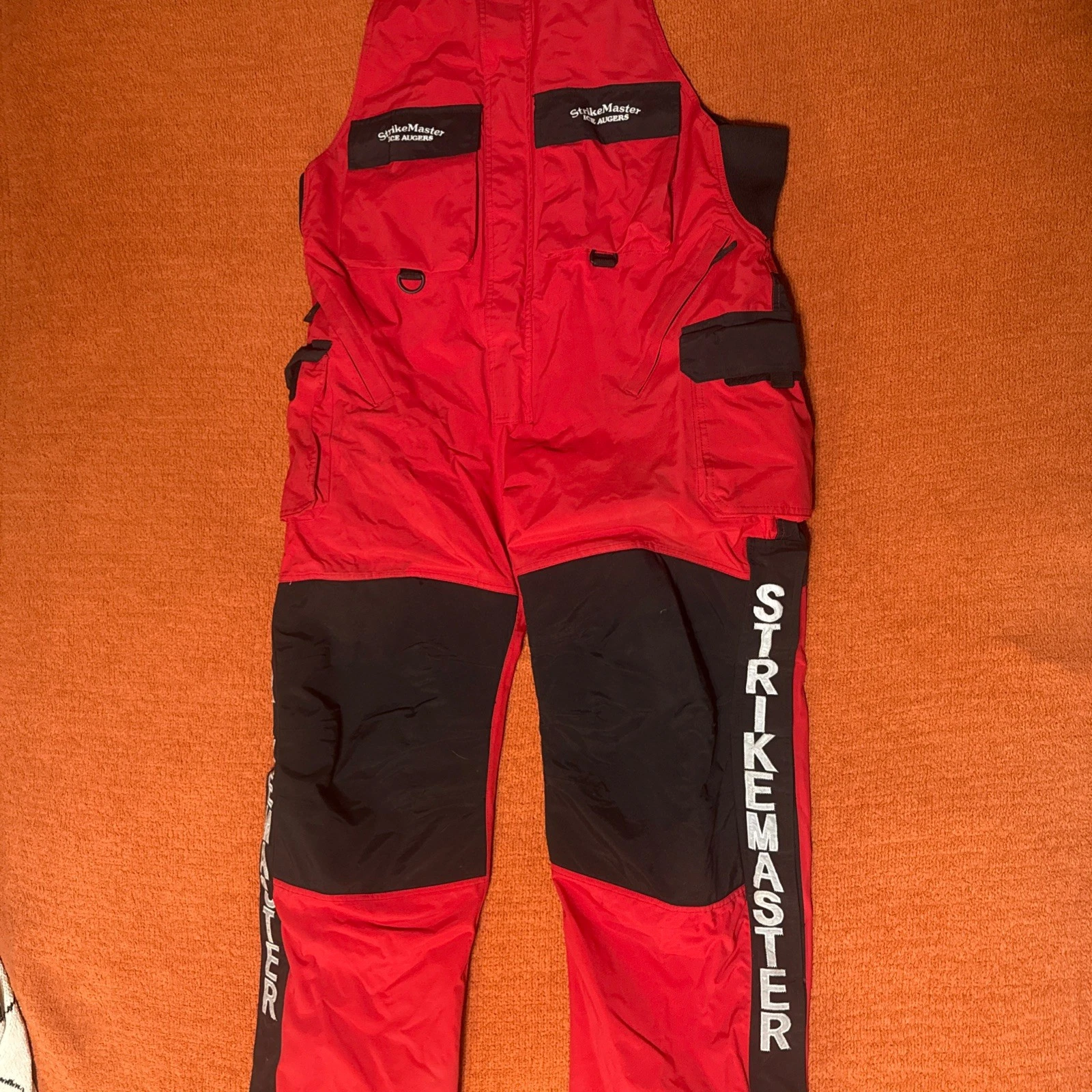 STRIKE MASTER ICE FISHING BIBS Overalls RED BLACK Size XL Mens
