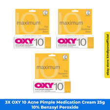 3X OXY 10 Acne Pimple Medication Cream 25g 10 Benzoyl Peroxide