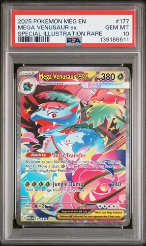 2025 POKEMON MEG SPECIAL ILLUSTRATION RARE #177 MEGA VENUSAUR EX PSA 10