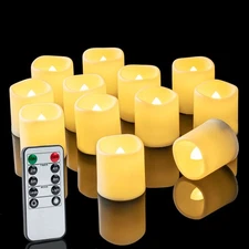 400+ Hour Remote Control Candles, 2/4/6/8H Timer LED Votive Candles, 24Pack B...