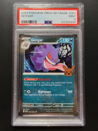 2024 POKEMON TCG TRICK OR TRADE #057 GENGAR PSA 9 Mint Graded