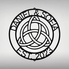 Personalized Celtic Metal Sign Custom Wall Art Gift for Home Office Decor