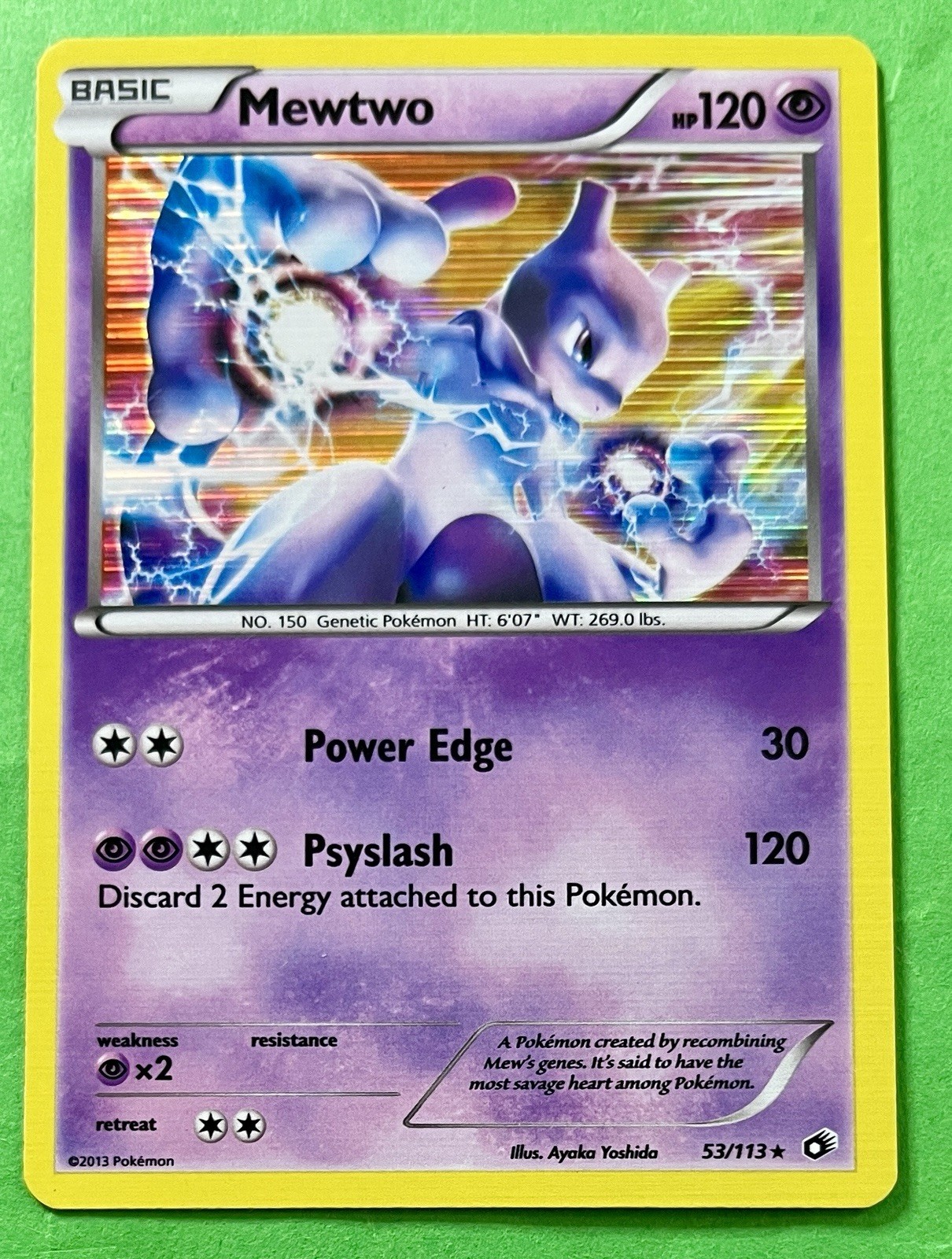 Mewtwo 2013 Pokemon Black & White Legendary Treasures HOLO 53/113