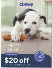 CHEWY COUPON: $20 Off NEXT Order of $49 or More Pet Food/ Supplies Exp. 11/30/25