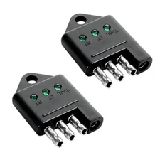 4 Pin Trailer Tester Connector, 4-Way Straight Trailer Light Tester with 2PCS