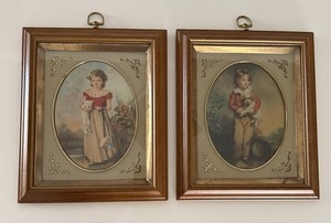 2 VTG MCM Turner Wall Accessories Wall Art Chums Girl Cat & Master Simpson 10x12