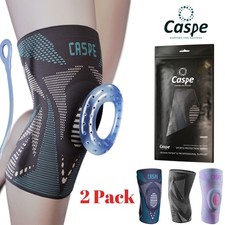 2 Pack Knee Brace Compression Support Sport Joint Injury Pain Arthritis Relief