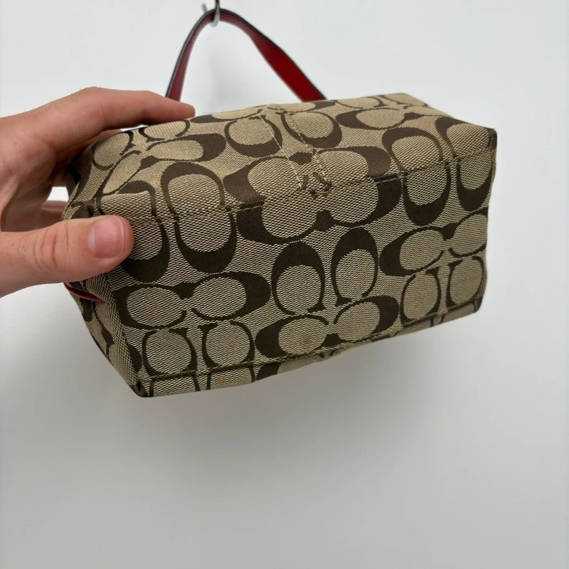Coach Vintage Mini Flower Pochette Signature Monogram Bag image 7