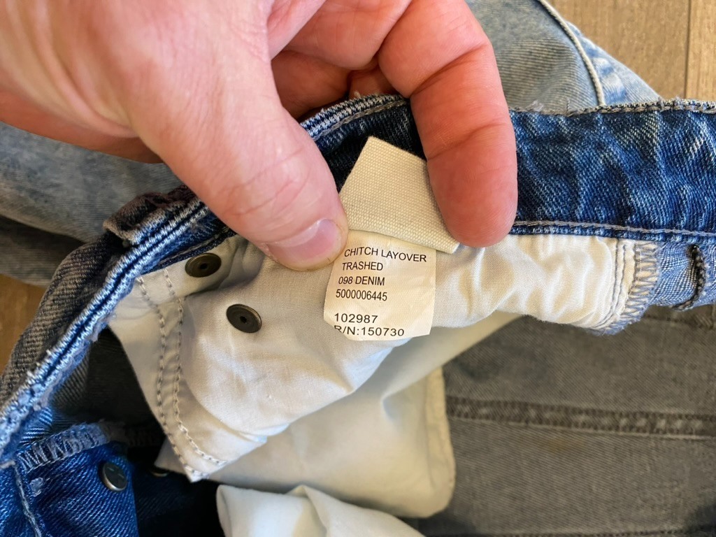 Ksubi Jeans Mens 33X32 Blue Denim Button Fly Chitch Layover