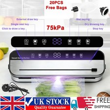 Electric Food Vacuum Sealer Automatic Dry Wet Sealing Packaging Machine +20 Bags