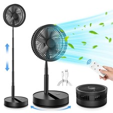 electriQ 12-inch Rechargeable Quiet Foldable DC Pedestal Fan - Indoor & O FRF12B